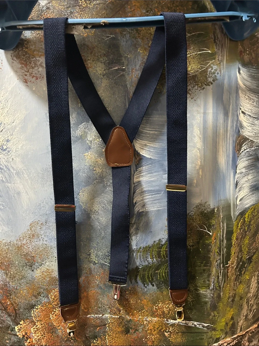 CHRISTIAN AUJARD Tie + Navy Suspenders.